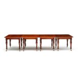 A Victorian mahogany extending dining table, 19th century rectangular, composed of four sections