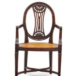 A Cape Neo-Classical teak armchair, late 18th/early 19th century the moulded frame with beaded