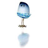 A 'Pulcino' glass bird, Alessandro Pianon for Vistosi, 1960s the amethyst and grey glass bird with