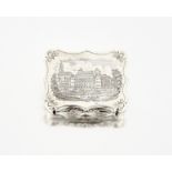 A rare Victorian silver vinaigrette, Nathaniel Mills, Birmingham, 1843 shaped rectangular, the