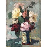 Alexander Rose-Innes Still Life with Roses in a Vase signed oil on canvas 55 by 41cm