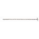 Diamond bracelet the reticulated alternating links tube-set with round brilliant and tapered