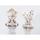 A pair of George V silver salts, Sebastian Henry Garrard, London, 1911, retailed by Garrard & Co