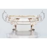 A German silver wine cistern, possibly Wilkens & Sohne, post 1886 oval, the sides applied with