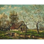 Tinus (Marthinus Johannes) de Jongh Springtime Blossoms signed oil on canvas 62,5 by 78,5cm