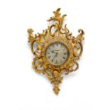 A George III giltwood cartel clock, Edward Clarke, London the 25cm circular silvered dial signed