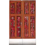 Cecil Edwin Frans Skotnes A pair of panelled doors each signed and dated 98 carved, painted and