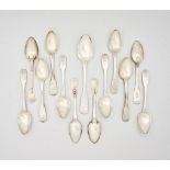 A set of eight Cape silver Fiddle pattern dessert spoons, John Townsend & Thomas Lock Townsend,