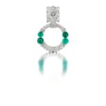 Art Deco diamond and emerald brooch, Van Cleef & Arpels circular, with openwork geometric