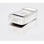 A Cape silver snuff box, Johannes Combrink, first half 19th century with two hinged compartments,