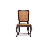 A Cape Louis XV-style stinkwood and caned side chair, late 18th century with curved shield-shaped
