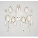 A part set of Cape silver Old English pattern flatware, Johannes Combrink, first half 19th century