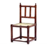 A Cape Transitional stinkwood side chair, late 18th century with chamfered side supports headed by