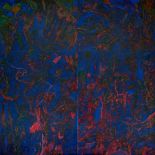 Andrew Clement Verster Fragile Paradise signed and dated '94 oil on canvas, on six panels 182,5 by
