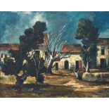 James Vicary Thackwray Houses and Trees signed oil on board 59,5 by 74cm District Six Museum