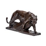 Dylan Lewis Walking Leopard signed, dated '96 and numbered 4/6 bronze height: 75cm, length: 185cm,