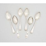 Six Cape silver Old English pattern teaspoons, Johannes Combrink, first half 19th century 100g all