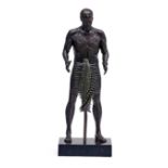 Angus van Zyl Taylor Afrika signed, dated 99 and numbered 1/12 bronze, mounted on a marble base