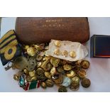A small quantity of naval buttons and ba