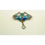 An Art Nouveau silver and enamel brooch, by Charles Horner, Chester 1908, 3.5cm. Condition Report: