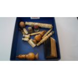 An interesting group of ivory, bone and