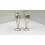 A pair of Victorian silver trumpet flowe