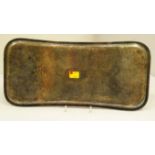 A silver hammered rectangular tray, by S