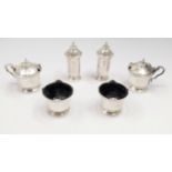 A silver double condiment set, by Walker