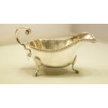 An Irish silver sauce boat, by West & Son, Dublin 1917, 215g. Condition Report: Overall condition is