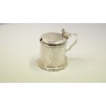 A Victorian silver mustard pot, by Charles Thomas Fox & George Fox, London 1848, 9cm, 140g.