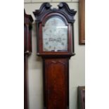 A George III oak and mahogany longcase clock, by John Fernall, Wrexham, with a 13 inch painted