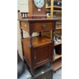 A circa 1900 walnut bedside cupboard, 41