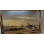 Willem Bos, a busy river scene, signed,