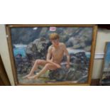 Manner of Henry Scott Tuke, nude boy on