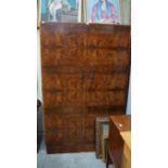 A 1930s figured walnut double wardrobe a