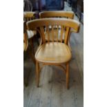 A set of six French bentwood chairs, eac