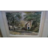 Noman Battershill, leafy lane, signed, w