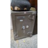 An old Chubb safe, 43.5cm wide.