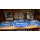 Three 19th century blue and white potter