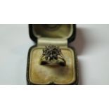 A 9k gold diamond cluster ring. WITHDRAW