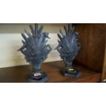 A pair of antique cast brass wheatsheaf