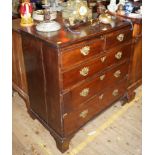 A George III oak chest of drawers, 95.5c