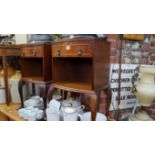 A pair of reproduction mahogany bedside