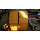 A Victorian oak stationary box, with voi