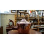 A Victorian copper kettle, 31cm high.