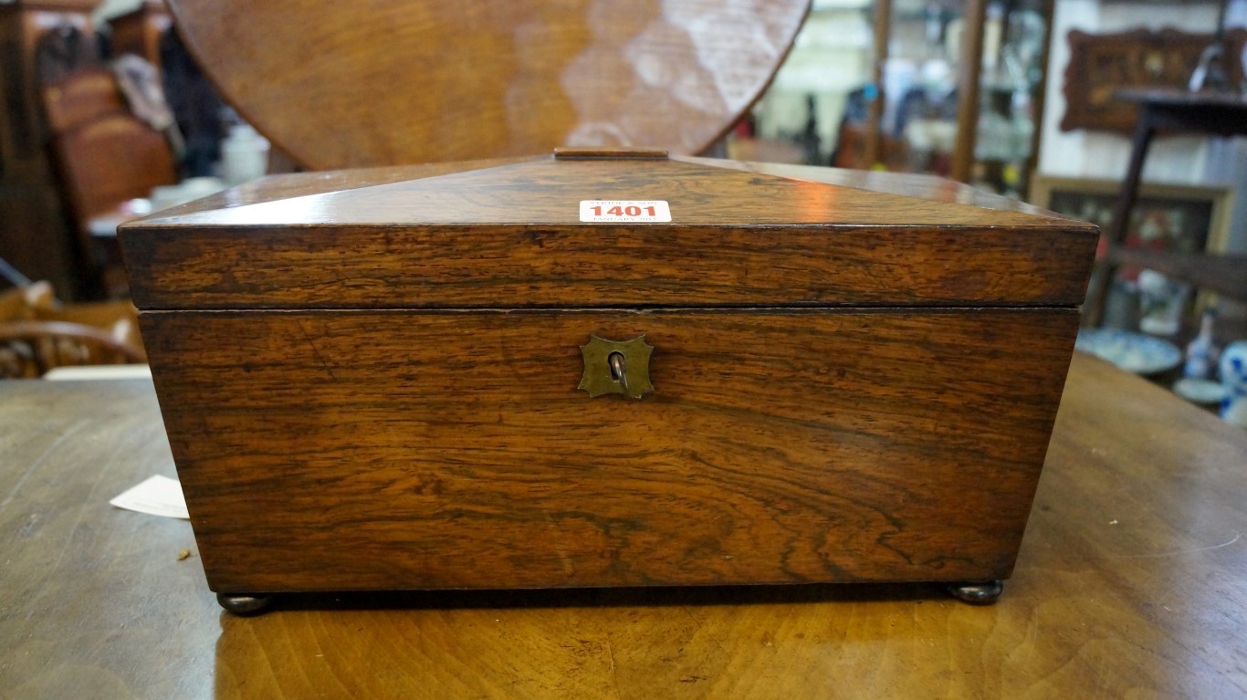 An early 19th century rosewood sarcophag