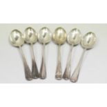 A set of six silver tea spoons, by J Dixon & Sons Ltd, 78g.