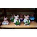 Six Wade Nat West piggy banks, to includ