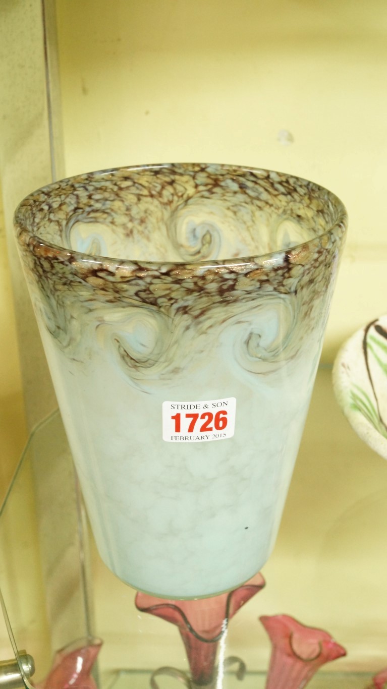 A Monart style glass vase, 20cm high.