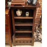 An old oak and elm open bookcase, 67.5cm